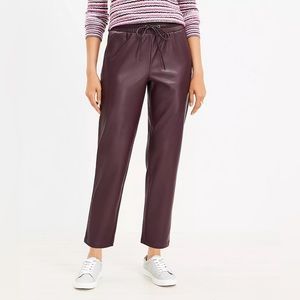 LOFT Pull On Slim Pants in Faux Leather